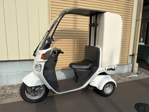 ジャイロキャノピー 白 デリボックス付 左側面からの全体像