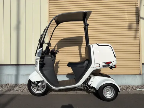 ジャイロキャノピー 左側面の真横全体像 キャノピーとワゴンボックスの車体ライン