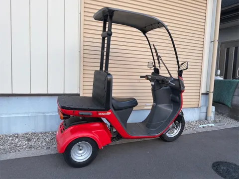 ジャイロキャノピー 右斜め後ろからの全体像 CANOPYロゴとデッキ背もたれ